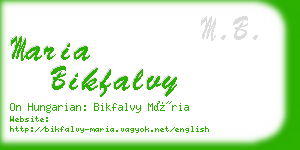 maria bikfalvy business card